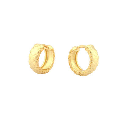 1 Pair IG Style Romantic Commute Round Lingge Copper 18K Gold Plated Earrings