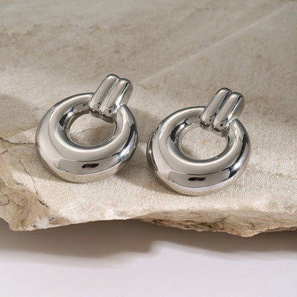 1 Pair IG Style Round Plating 316 Stainless Steel  Drop Earrings