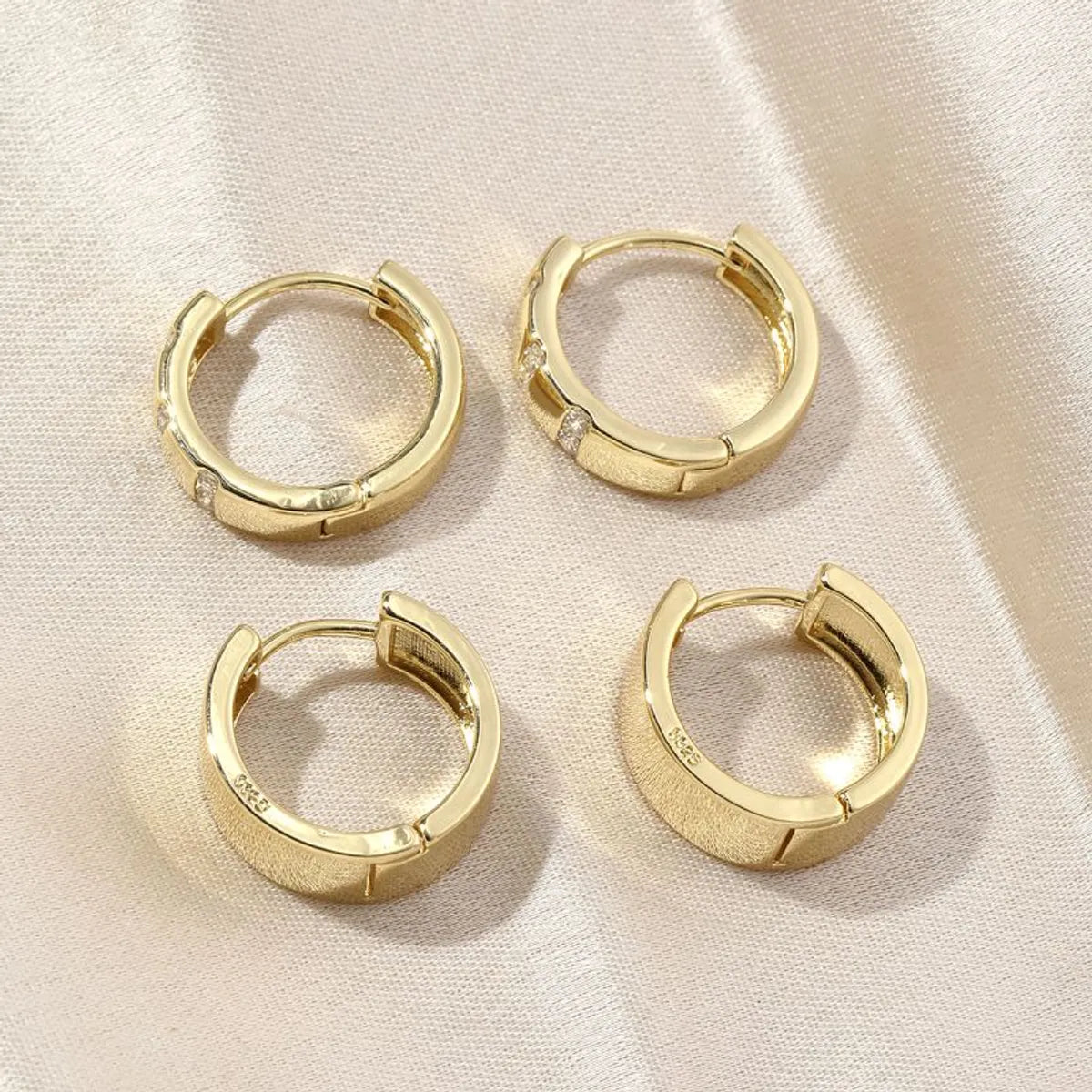 1 Pair Ig Style Round Plating Inlay Copper Zircon 18k Gold Plated Earrings