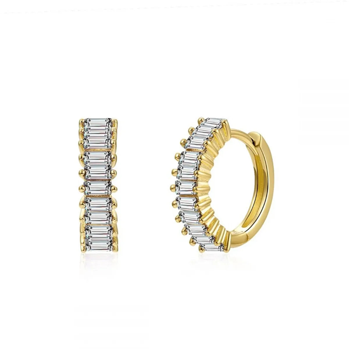 1 Pair Ig Style Round Plating Inlay Copper Zircon White Gold Plated Gold Plated Ear Cuffs