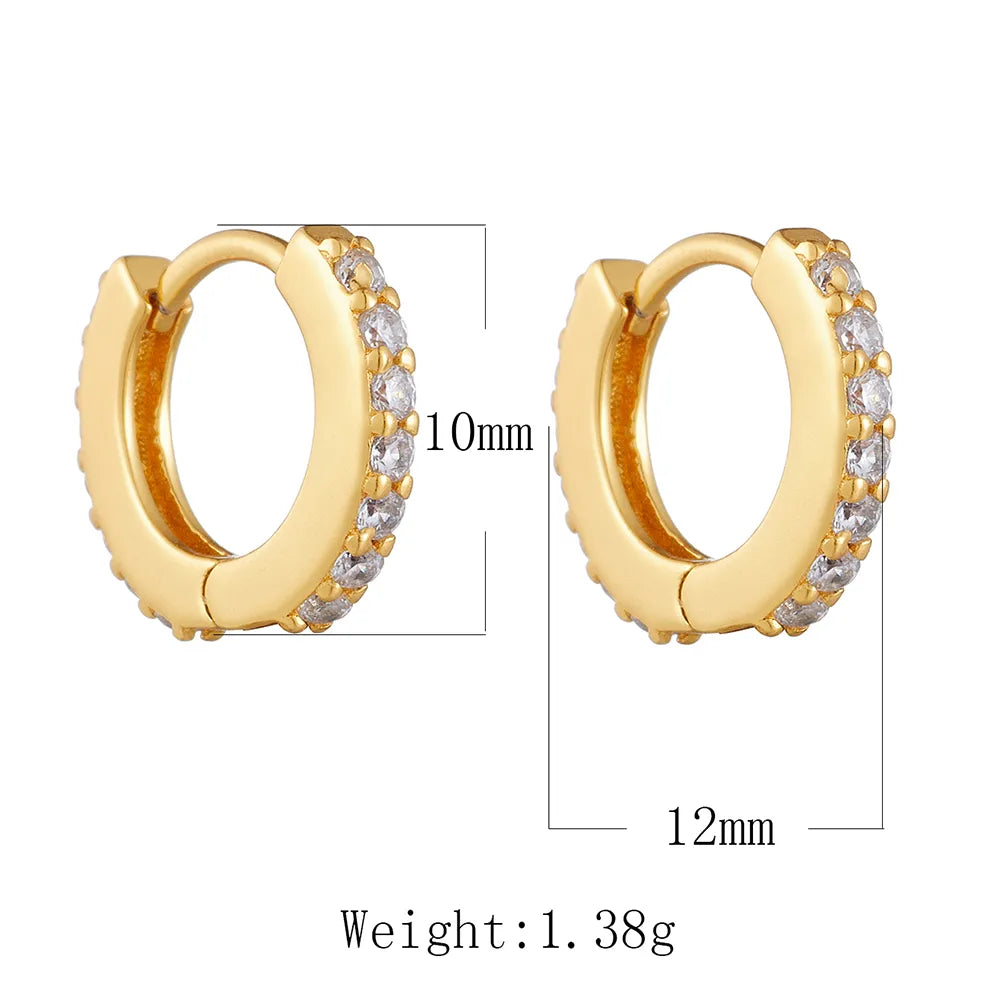 1 Pair Ig Style Round Plating Inlay Sterling Silver Zircon 18k Gold Plated Earrings