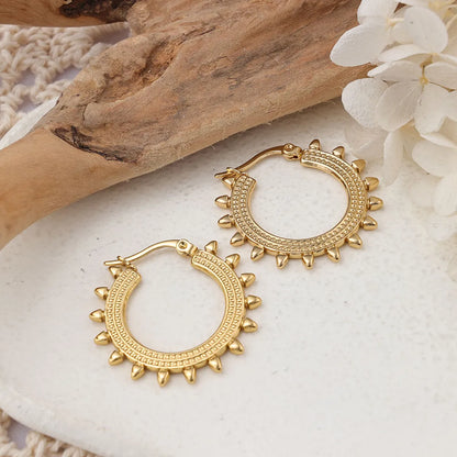 1 Pair Ig Style Round Plating Stainless Steel Earrings