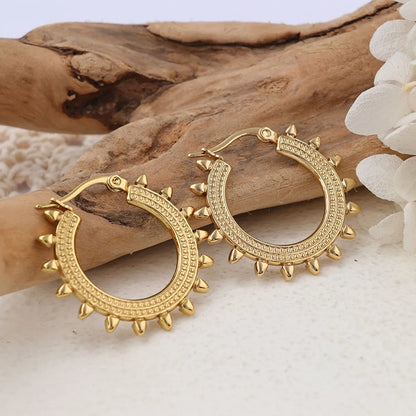 1 Pair Ig Style Round Plating Stainless Steel Earrings