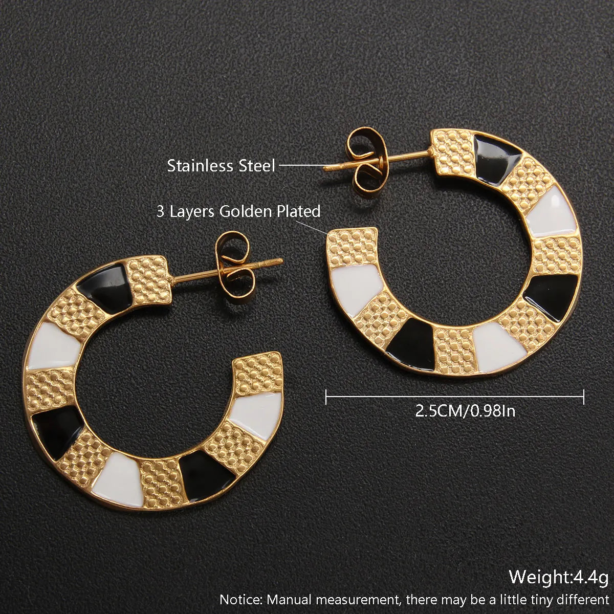 1 Pair Ig Style Round Stainless Steel Earrings