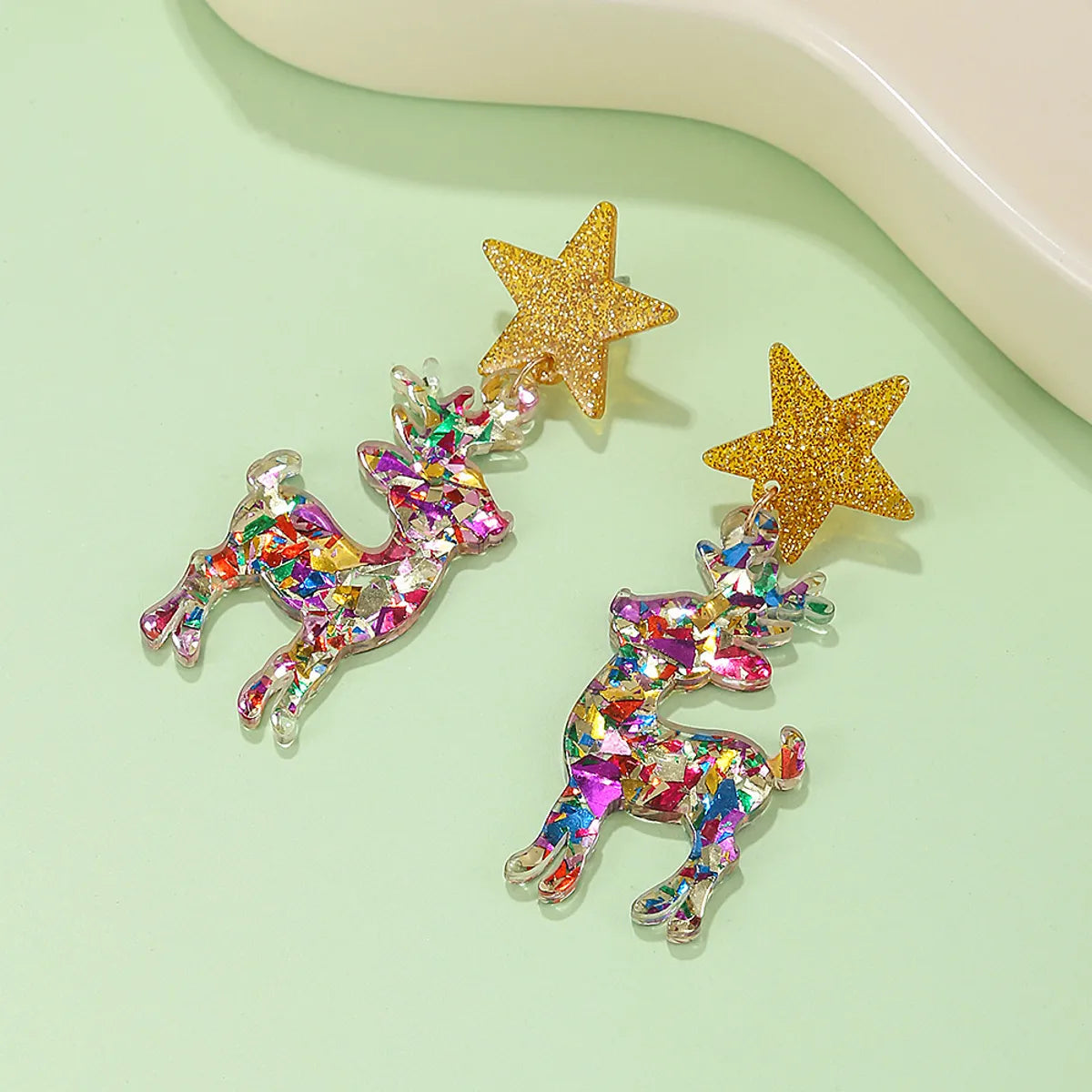 1 Pair Ig Style Santa Claus Elk Arylic Drop Earrings