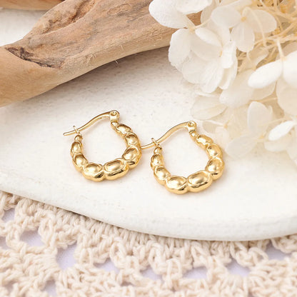 1 Pair Ig Style Semicircle Plating Stainless Steel Earrings