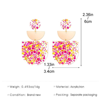 1 Pair IG Style Sequins Plastic Drop Earrings