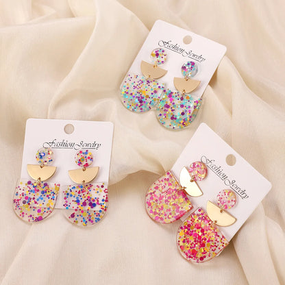 1 Pair IG Style Sequins Plastic Drop Earrings