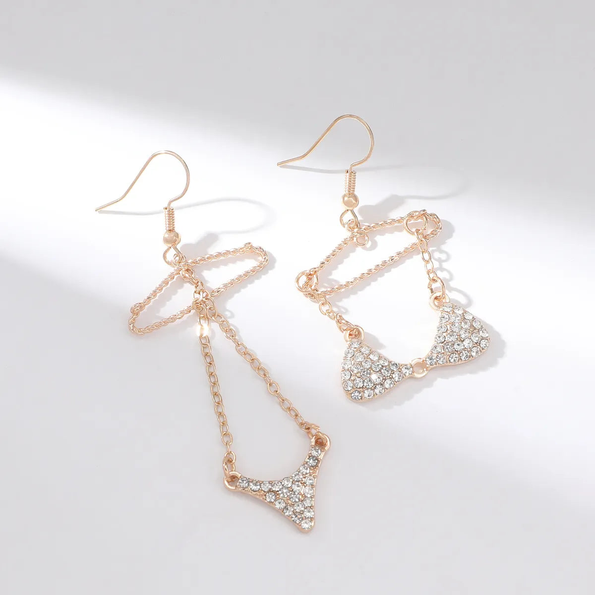 1 Pair IG Style Sexy Shiny Bikini Inlay Alloy Rhinestones Drop Earrings