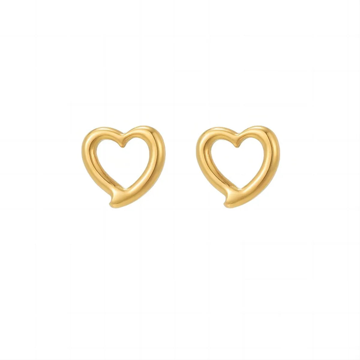 1 Pair Ig Style Sexy Shiny Heart Shape Irregular Plating Hollow Out Stainless Steel 18k Gold Plated Ear Studs