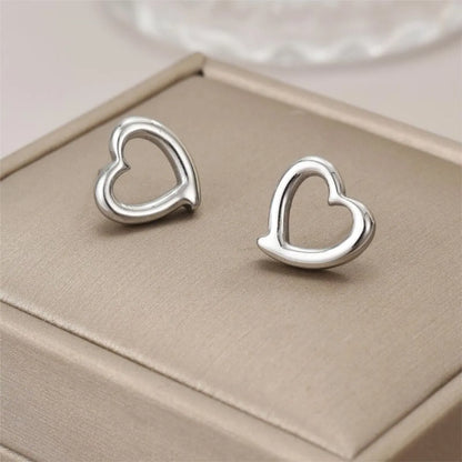 1 Pair Ig Style Sexy Shiny Heart Shape Irregular Plating Hollow Out Stainless Steel 18k Gold Plated Ear Studs