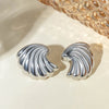 1 Pair IG Style Shell Plating 316 Stainless Steel  Ear Studs