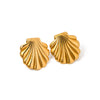 1 Pair IG Style Shell 316 Stainless Steel  18K Gold Plated Ear Studs