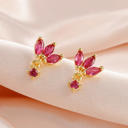 1 Pair Ig Style Shiny Horse Eye Plating Inlay Copper Zircon Drop Earrings