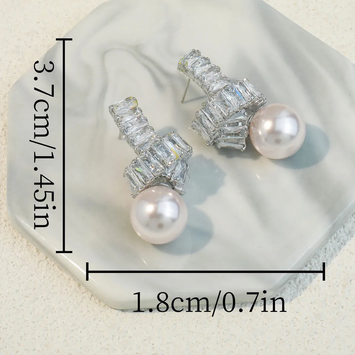 1 Pair Ig Style Shiny Round Knot Plating Inlay Copper Glass Bead Zircon Ear Studs