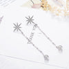 1 Pair IG Style Shiny Star Crystal Chain Inlay Copper Zircon Drop Earrings