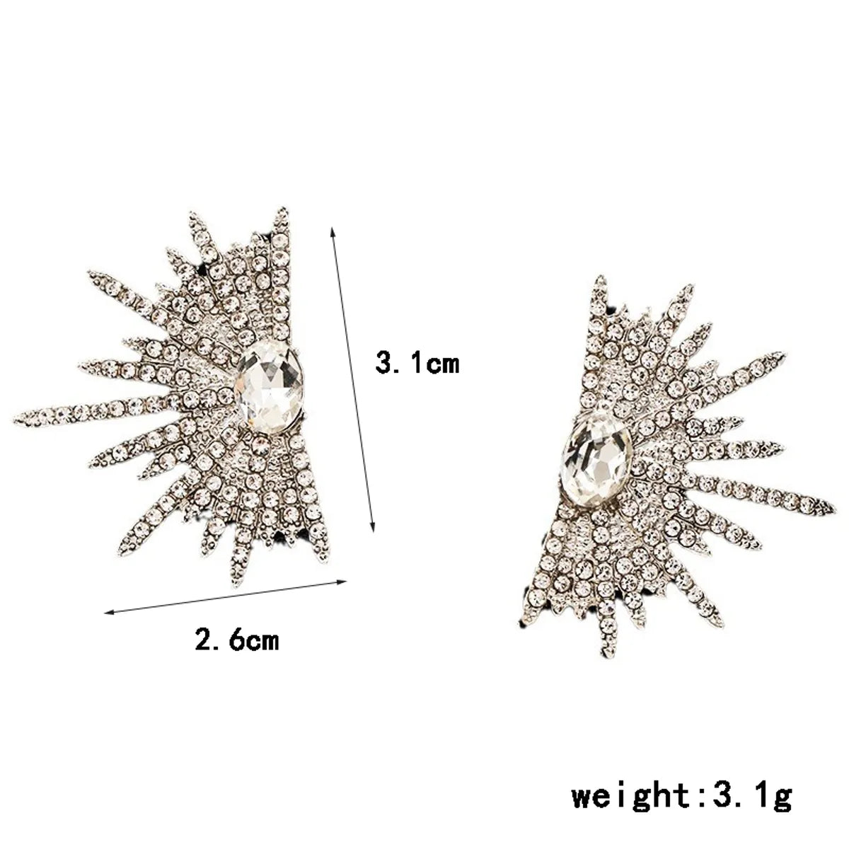 1 Pair Ig Style Shiny Star Plating Inlay Alloy Rhinestones Zircon Silver Plated Ear Studs