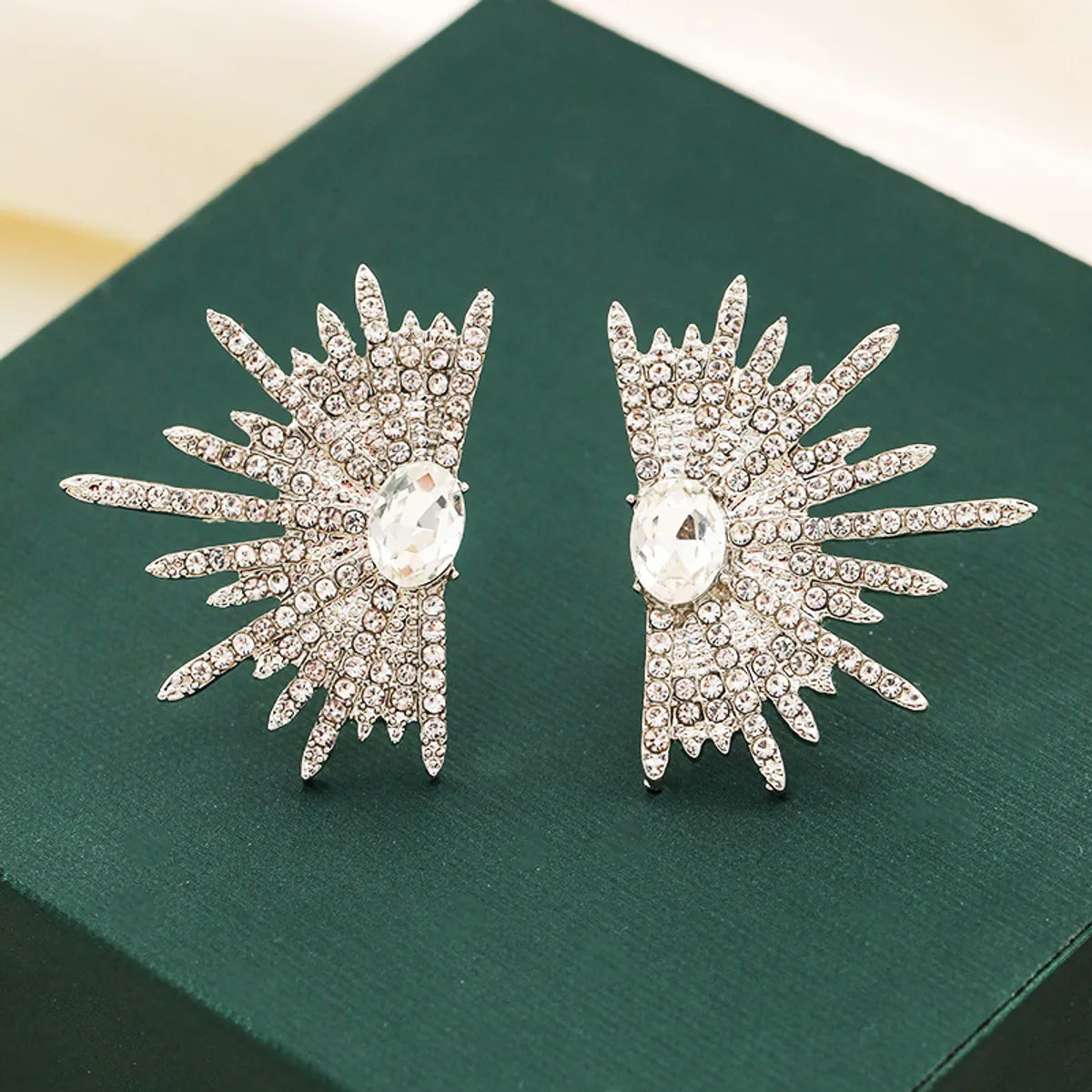 1 Pair Ig Style Shiny Star Plating Inlay Alloy Rhinestones Zircon Silver Plated Ear Studs