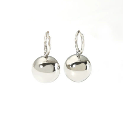 1 Pair Ig Style Simple Style Ball Polishing Plating Stainless Steel 18k Gold Plated Drop Earrings