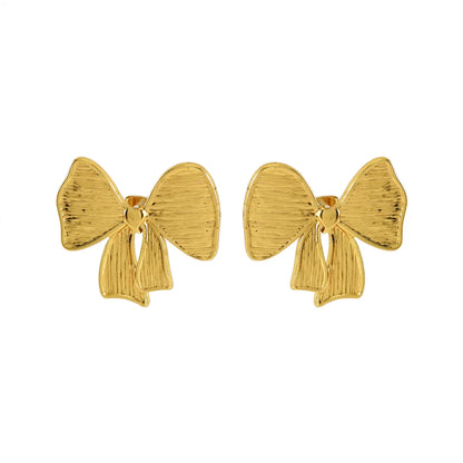 1 Pair IG Style Simple Style Bow Knot 304 Stainless Steel 18K Gold Plated Ear Studs