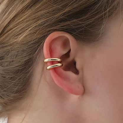 1 Pair Ig Style Simple Style C Shape Plating Stainless Steel 18k Gold Plated Ear Cuffs