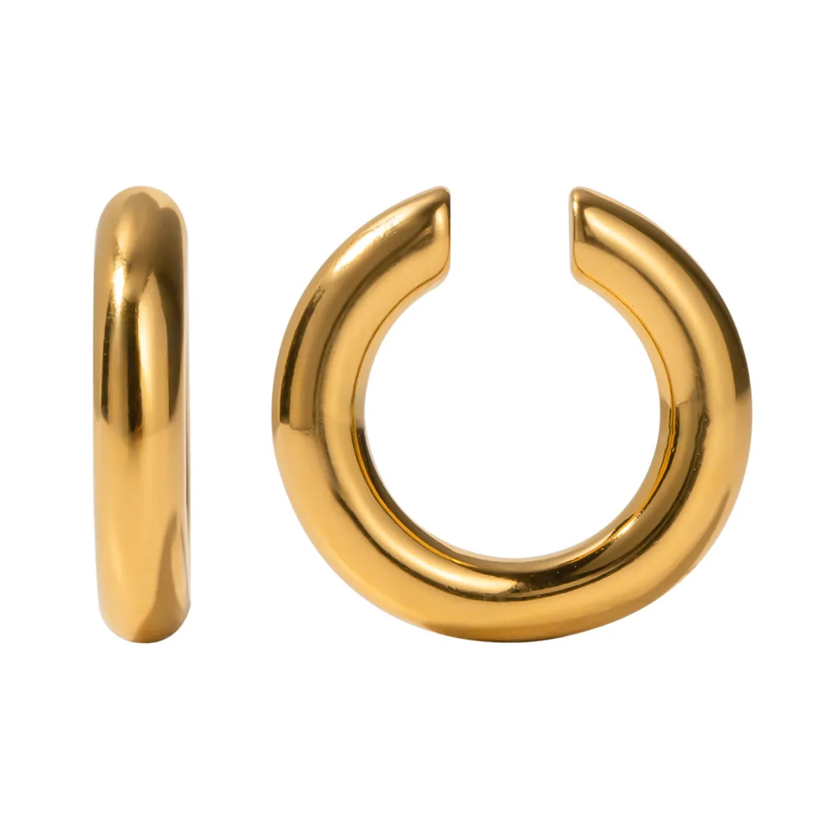 1 Pair Ig Style Simple Style C Shape Plating Stainless Steel 18k Gold Plated Ear Cuffs