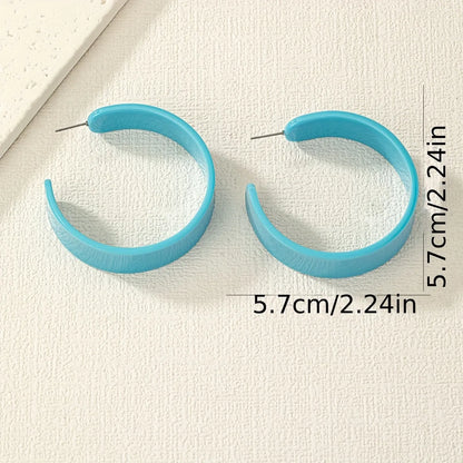 1 Pair IG Style Simple Style C Shape Solid Color Arylic Ear Studs