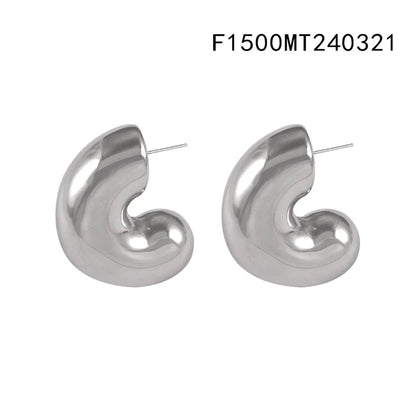 1 Pair IG Style Simple Style C Shape Titanium Steel Ear Studs