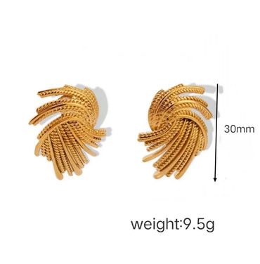 1 Pair IG Style Simple Style C Shape Water Droplets Stainless Steel 18K Gold Plated Ear Studs