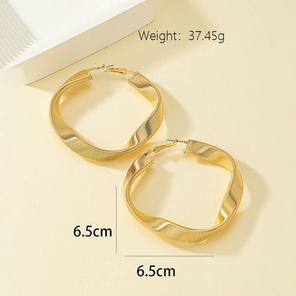 1 Pair Ig Style Simple Style Circle Plating Alloy Ferroalloy 14k Gold Plated Earrings