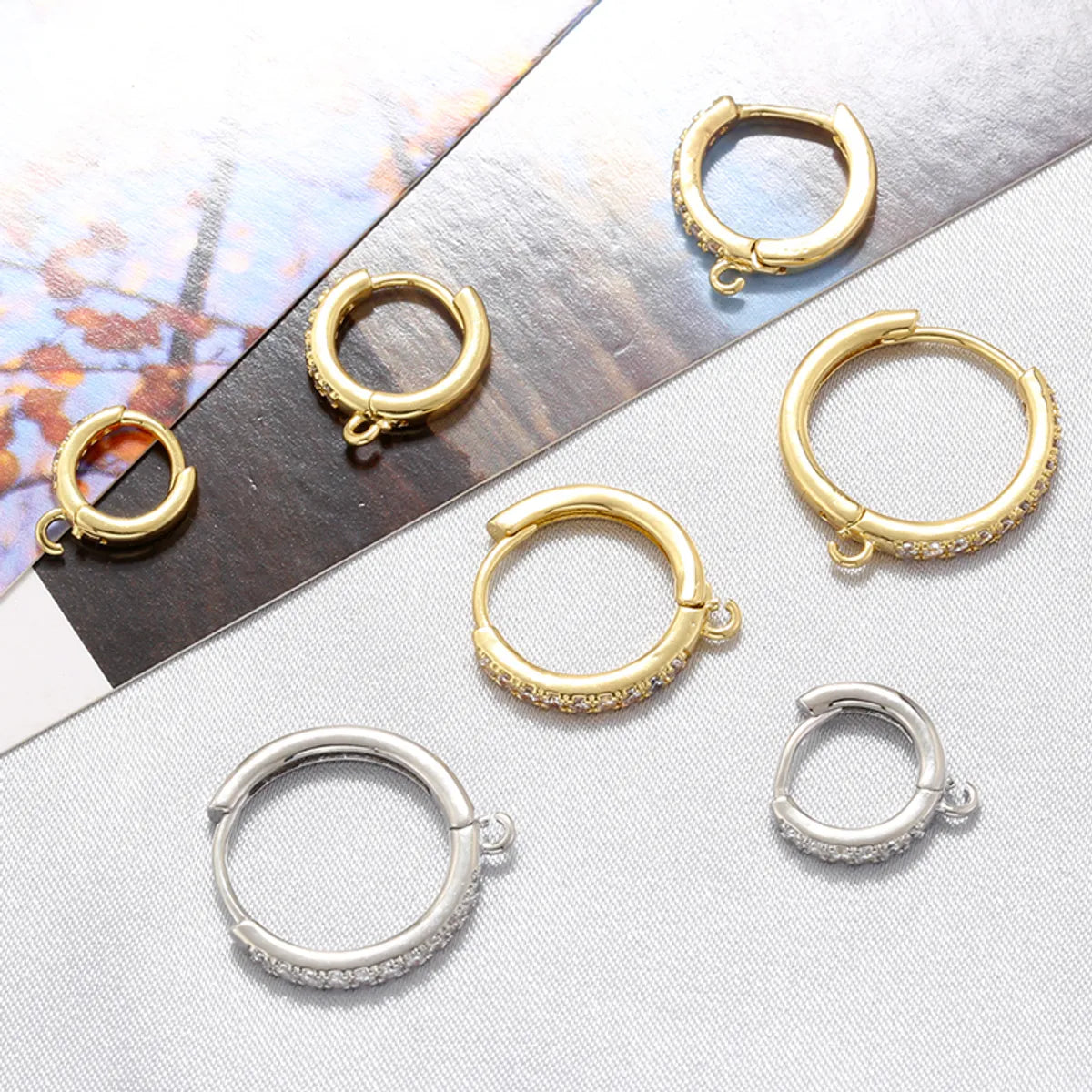 1 Pair Ig Style Simple Style Circle Plating Inlay Copper Zircon 18k Gold Plated Hoop Earrings