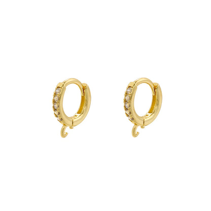 1 Pair Ig Style Simple Style Circle Plating Inlay Copper Zircon 18k Gold Plated Hoop Earrings