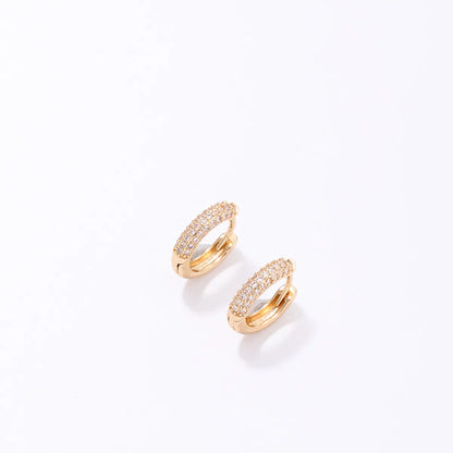 1 Pair Ig Style Simple Style Circle Plating Inlay Copper Zircon Gold Plated Earrings