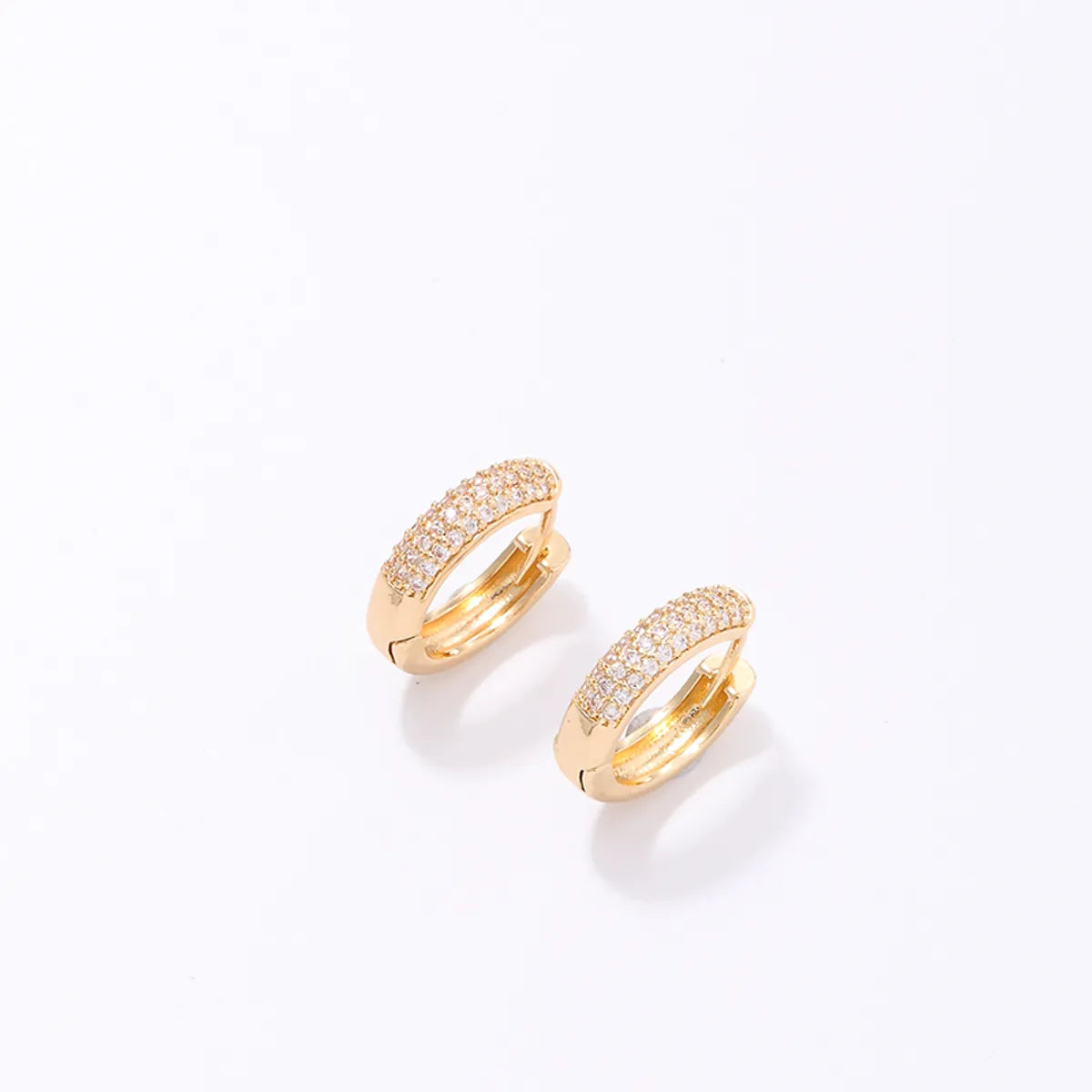 1 Pair Ig Style Simple Style Circle Plating Inlay Copper Zircon Gold Plated Earrings