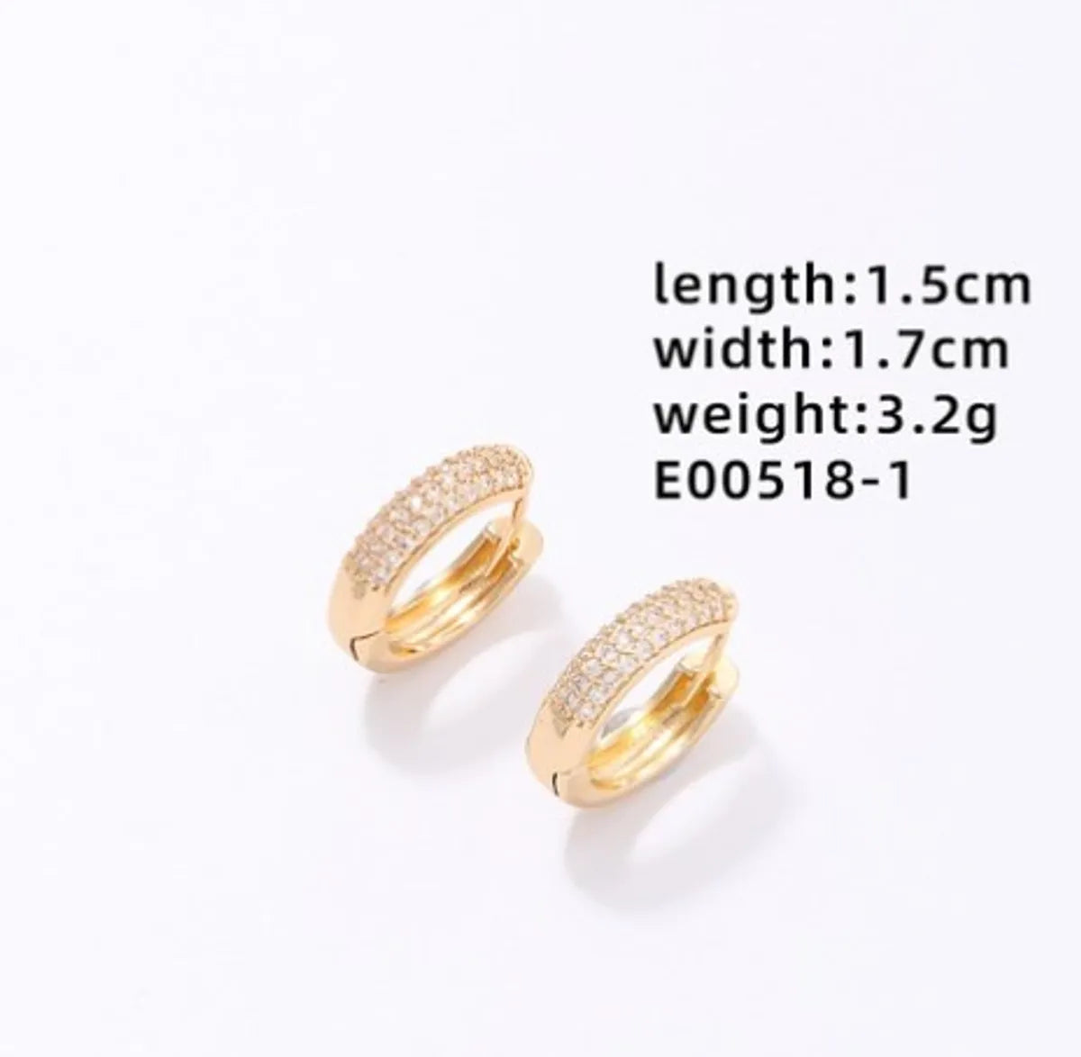 1 Pair Ig Style Simple Style Circle Plating Inlay Copper Zircon Gold Plated Earrings