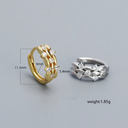 1 Pair Ig Style Simple Style Circle Plating Inlay Sterling Silver Zircon Earrings