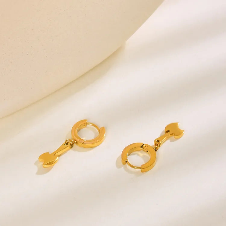 1 Pair IG Style Simple Style Classic Style Axe 304 Stainless Steel Drop Earrings