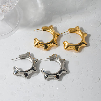 1 Pair Ig Style Simple Style Classic Style Solid Color Plating Stainless Steel 18k Gold Plated Ear Studs