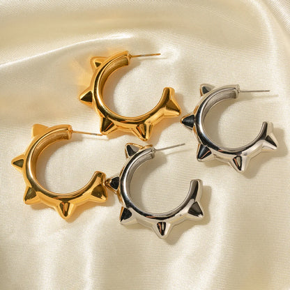 1 Pair Ig Style Simple Style Classic Style Solid Color Plating Stainless Steel 18k Gold Plated Ear Studs