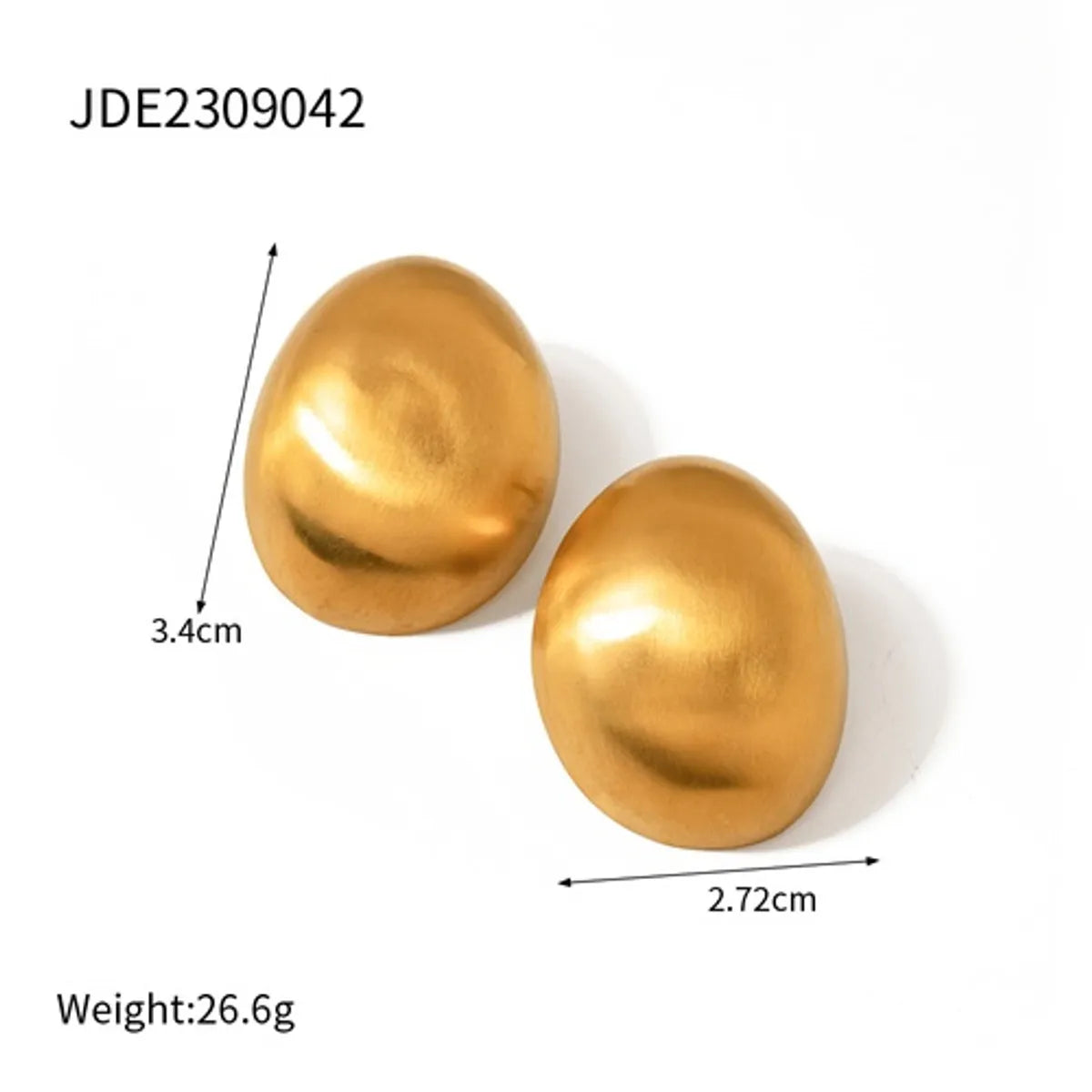 1 Pair Ig Style Simple Style Classic Style Solid Color Plating Stainless Steel 18k Gold Plated Ear Studs