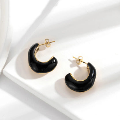 1 Pair IG Style Simple Style Classic Style U Shape Irregular Plating 304 Stainless Steel Earrings