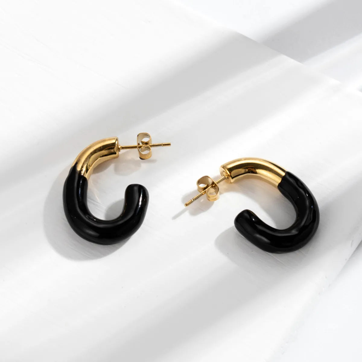 1 Pair IG Style Simple Style Classic Style U Shape Irregular Plating 304 Stainless Steel Earrings