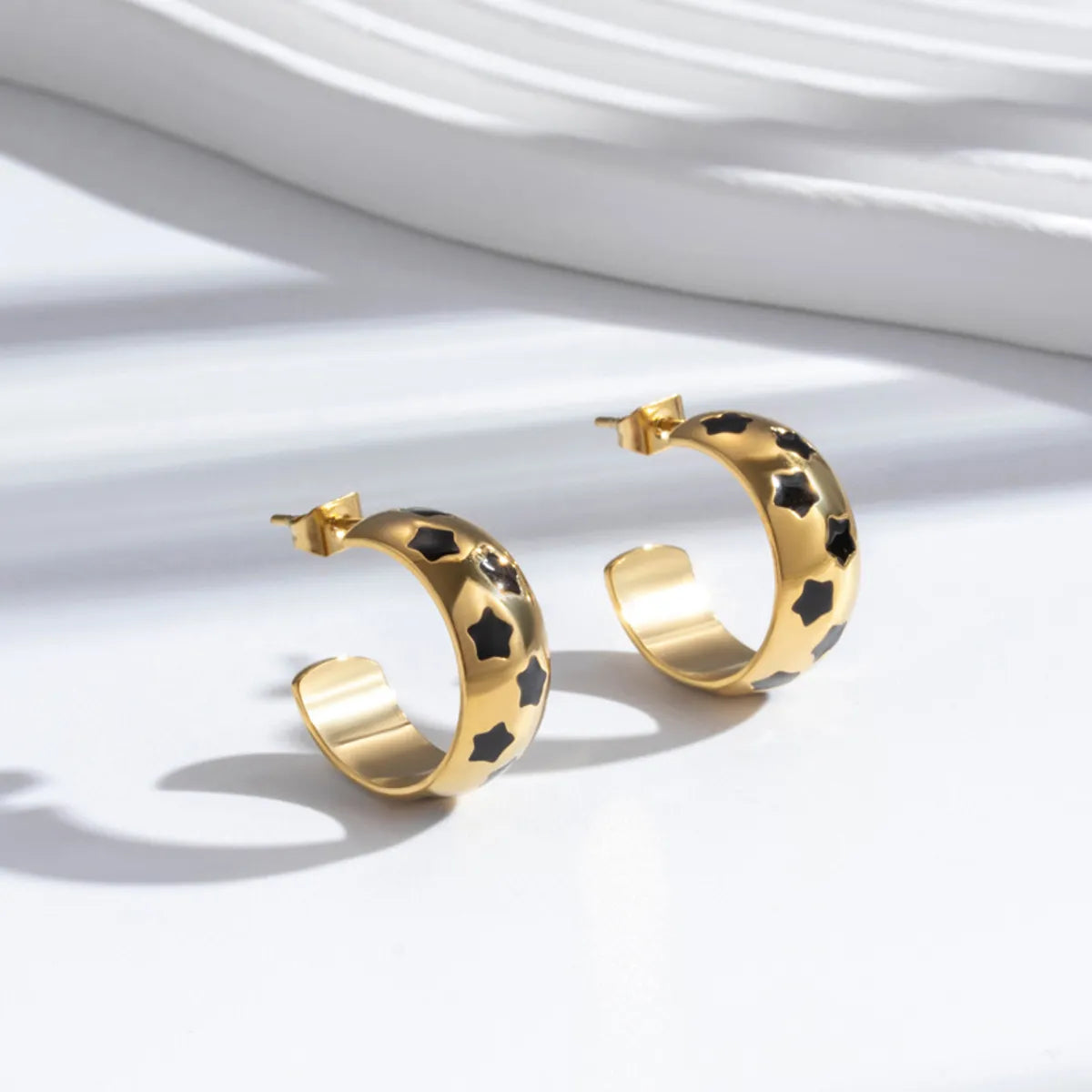 1 Pair IG Style Simple Style Classic Style U Shape Irregular Plating 304 Stainless Steel Earrings