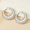 1 Pair Ig Style Simple Style Commute Round Plating Alloy Hoop Earrings