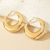 1 Pair Ig Style Simple Style Commute Round Plating Alloy Hoop Earrings