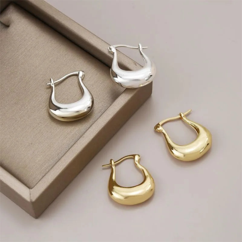 1 Pair Ig Style Simple Style Commute U Shape Plating Copper 18k Gold Plated Earrings