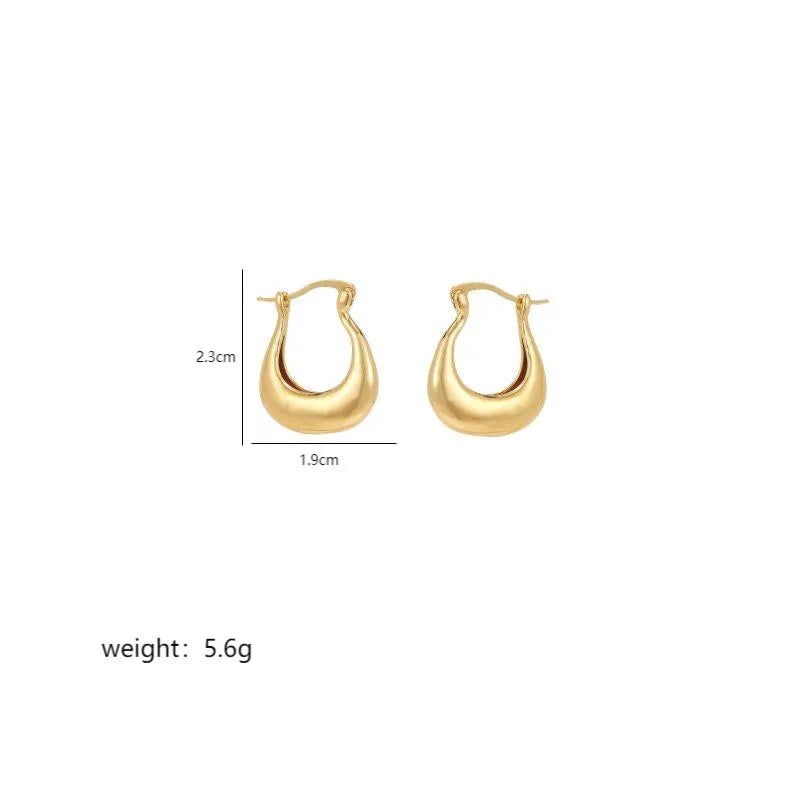 1 Pair Ig Style Simple Style Commute U Shape Plating Copper 18k Gold Plated Earrings