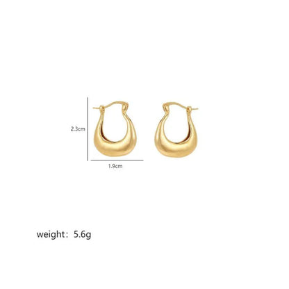 1 Pair Ig Style Simple Style Commute U Shape Plating Copper 18k Gold Plated Earrings