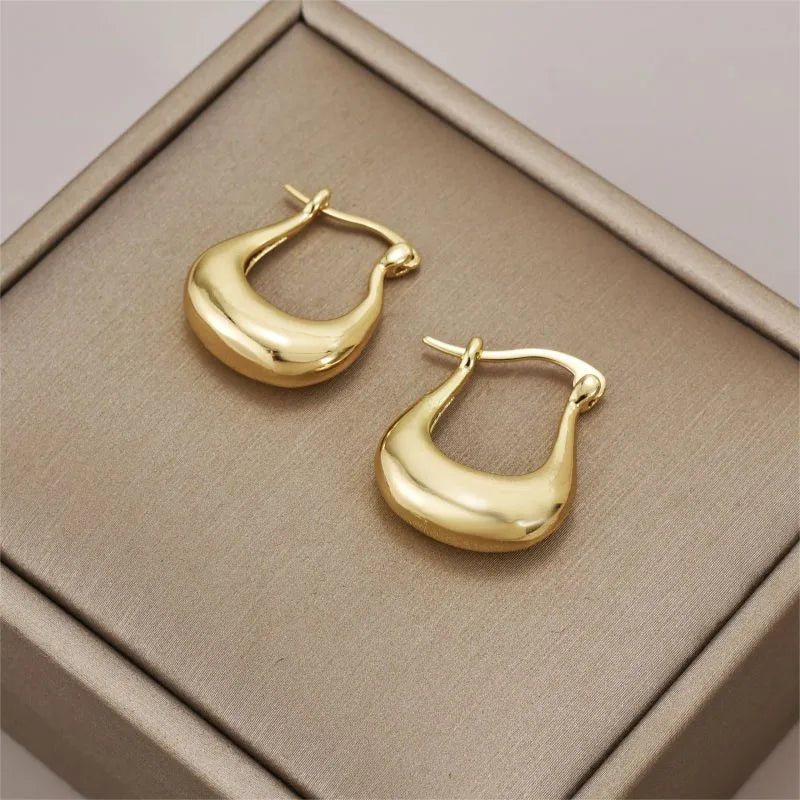 1 Pair Ig Style Simple Style Commute U Shape Plating Copper 18k Gold Plated Earrings