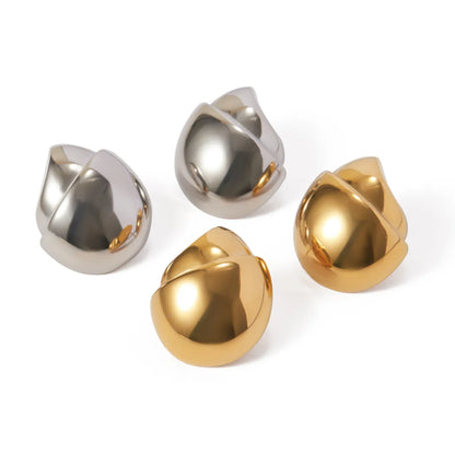 1 Pair IG Style Simple Style Filbert Solid Color 304 Stainless Steel 18K Gold Plated Ear Studs